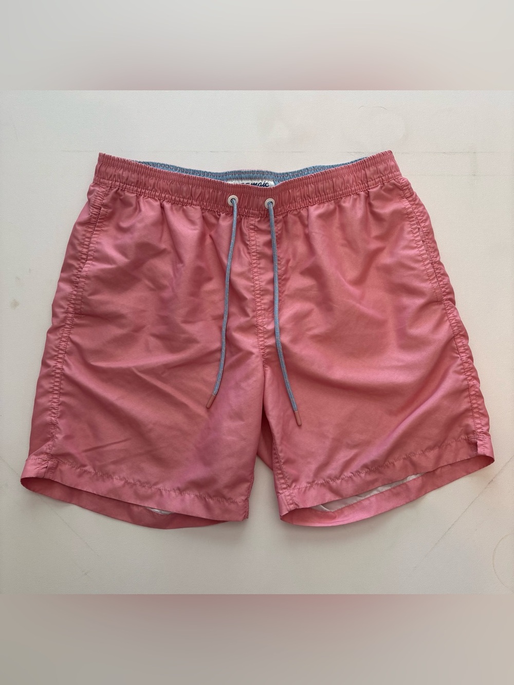 Men's Maamgic Pink 7" Swim Trunks with Drawstring Size Large